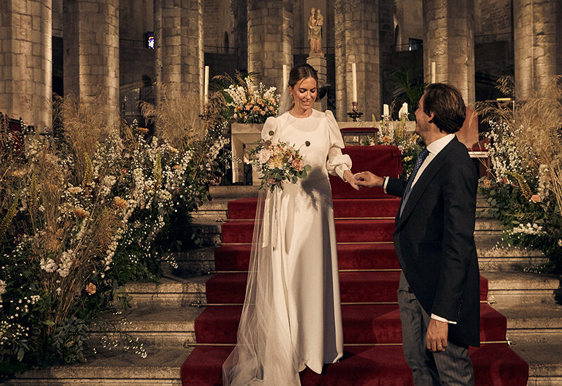 instalación floral catedral boda